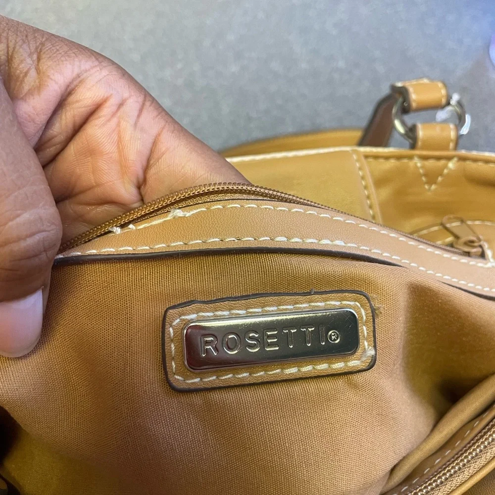 Rosetti Beige Bag with Colorful Floral Accents 13 x 8” - Picture 6 of 8